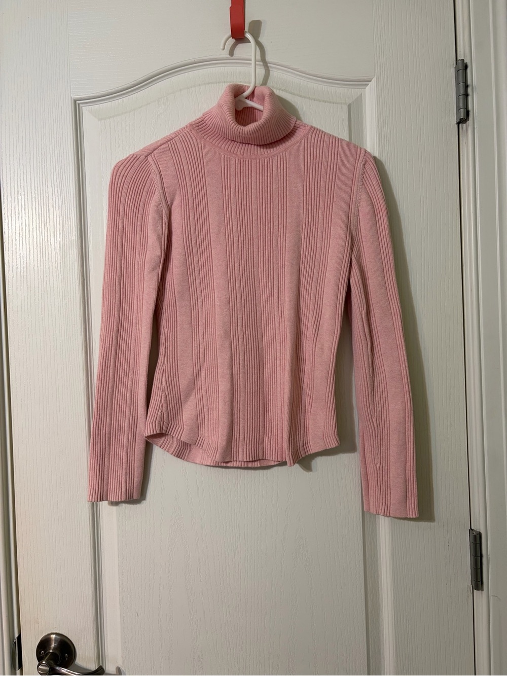Tommy Hilfiger Pink Ribbed Turtleneck Sweater